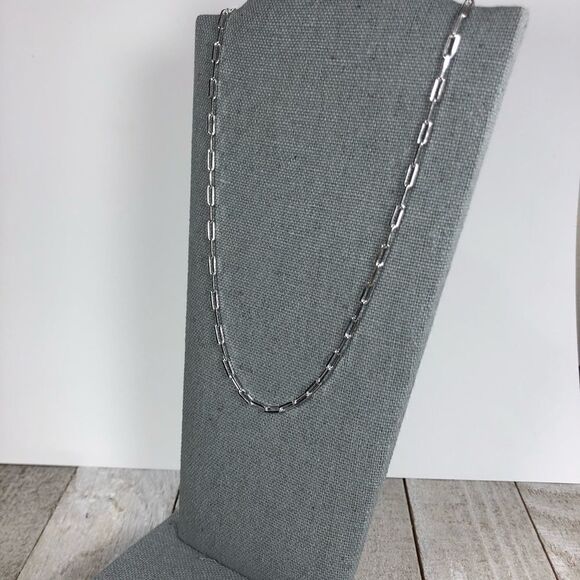 New Solid Sterling Silver Paperclip Chain - Picture 1 of 7